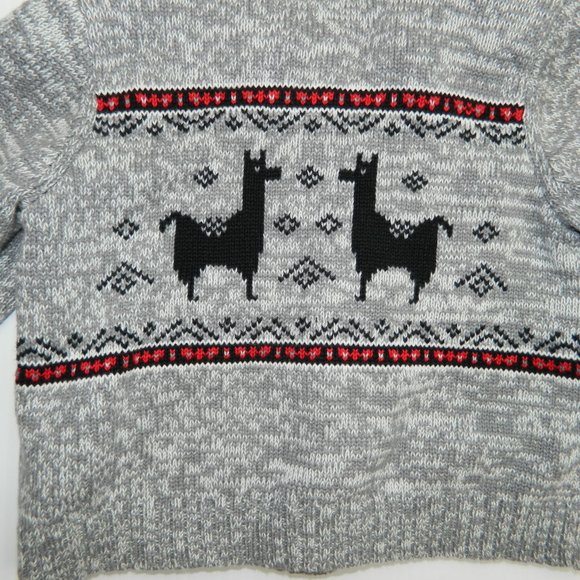 Boys 12-18 Months Gray Llama Cardigan Sweater - Picture 8 of 8